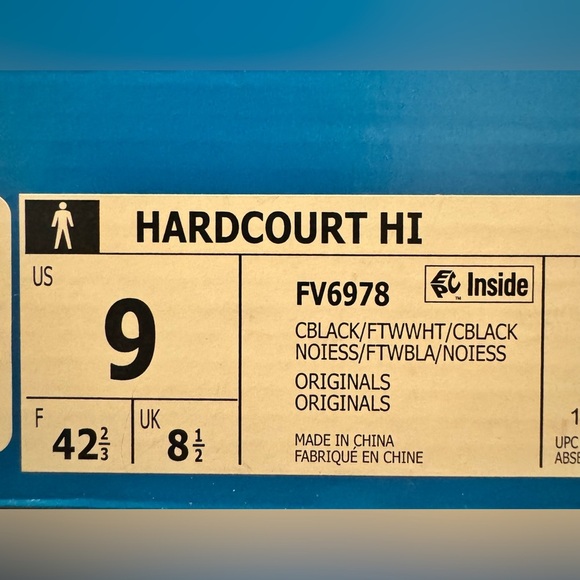 Adidas Hardcourt Hi Men’s Size 9 New in Box Black and Red Athletic Shoes - Picture 5 of 6